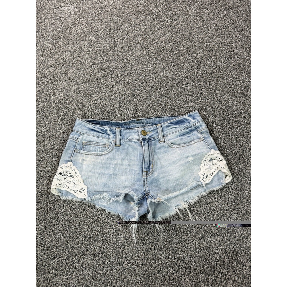 Vintage Y2K American Eagle Denim Jean Shorts Women's Size 6 Blue
